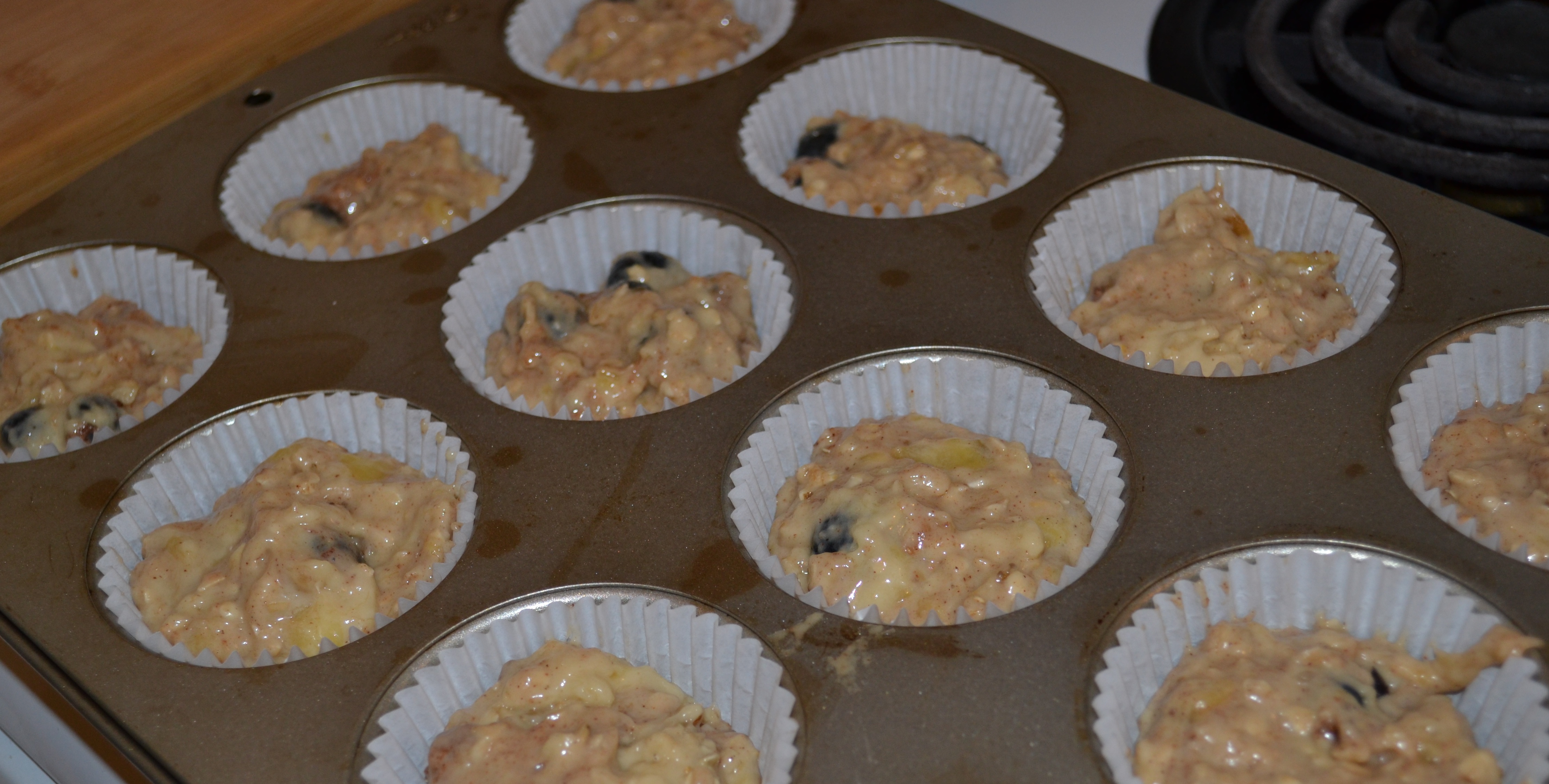 in the muffin tray - before baking