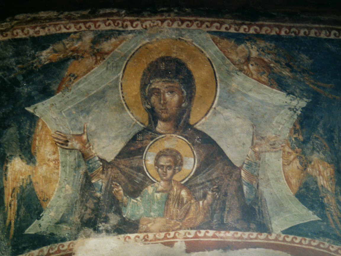 The Virgin and Child fresco from a burial niche in the Church of the Chora - Kariye Cami -  in Istanbul. (stock.xchng)